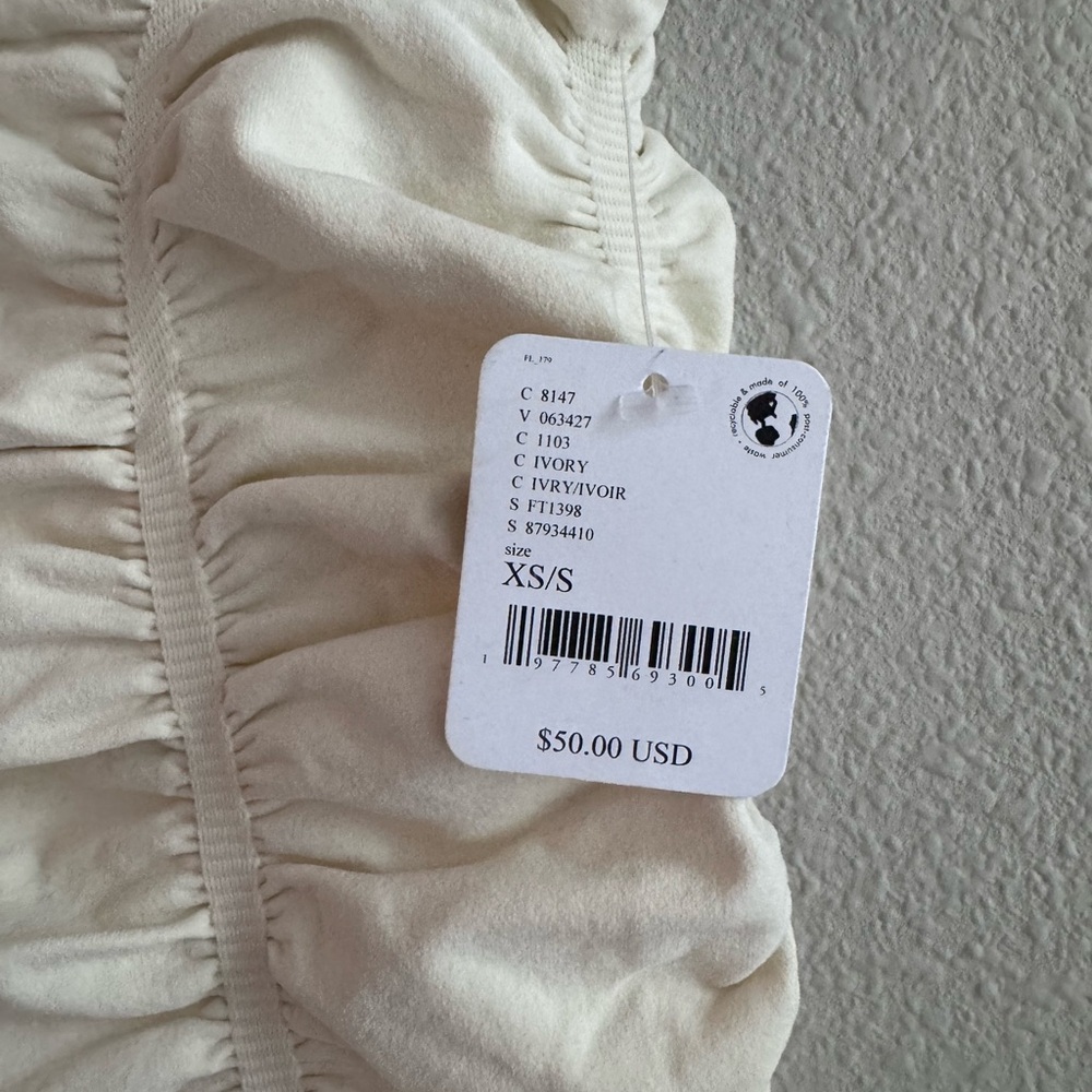 Free People Cream Ruched Tube Top - Picture 2 of 4